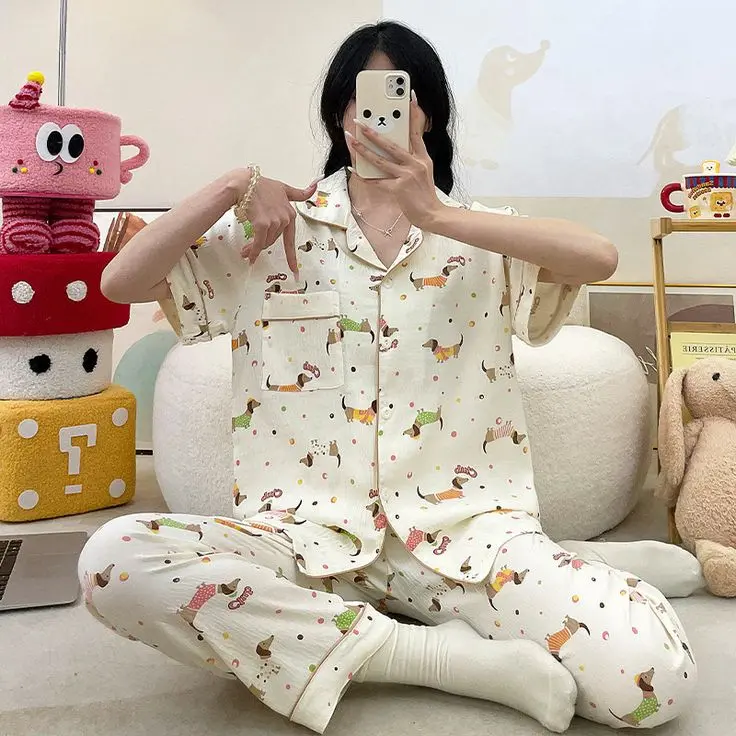 女士棉質睡衣套裝